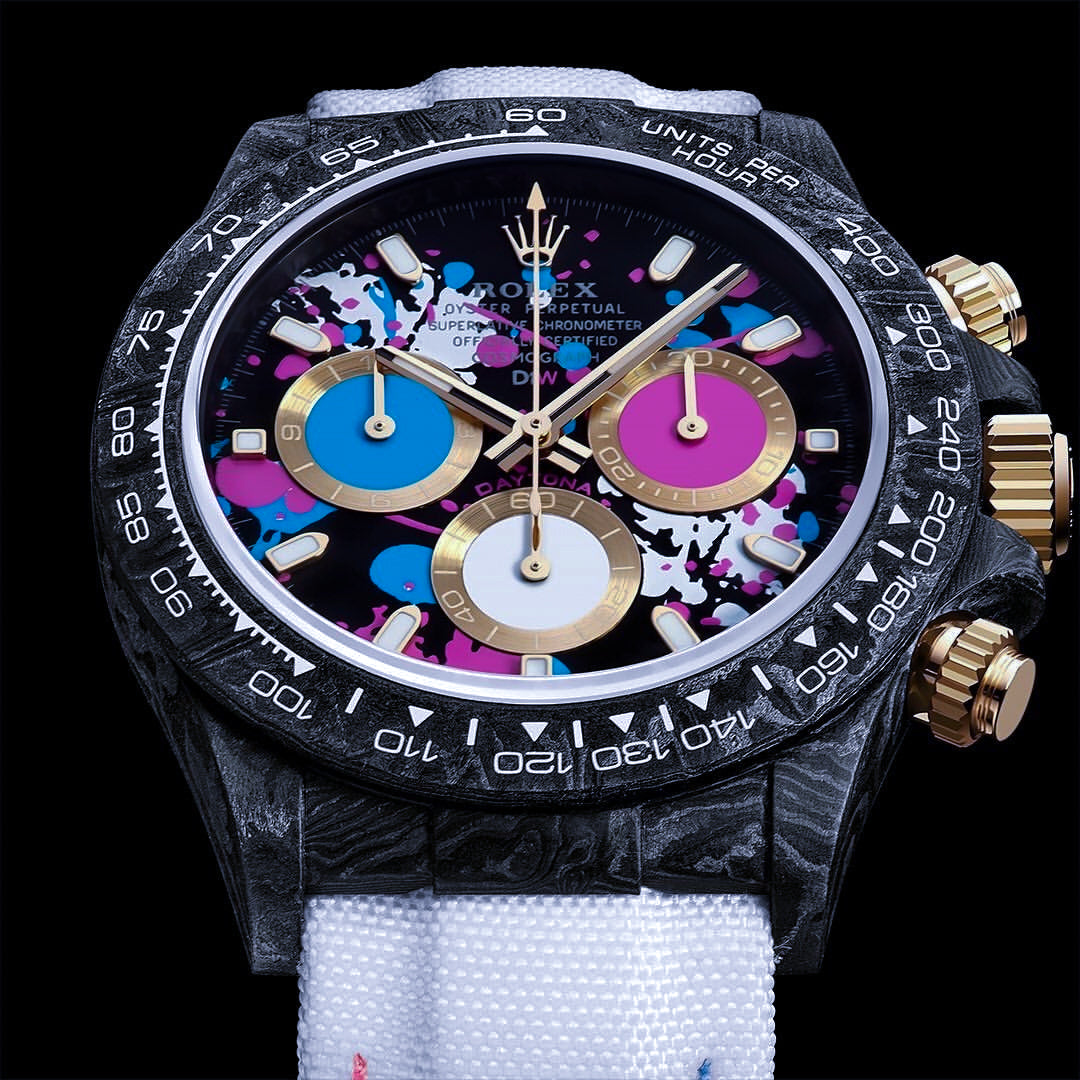 Buy Carbon Rolex DiW Daytona MOTLEY LADY UNIQUE Online WORLDTIMER
