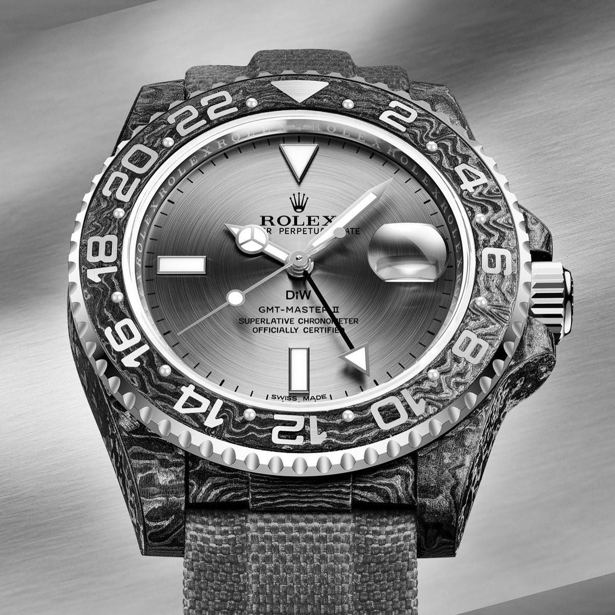 Buy Rolex DiW Carbon GMT-Master II SILVER C Online WORLDTIMER