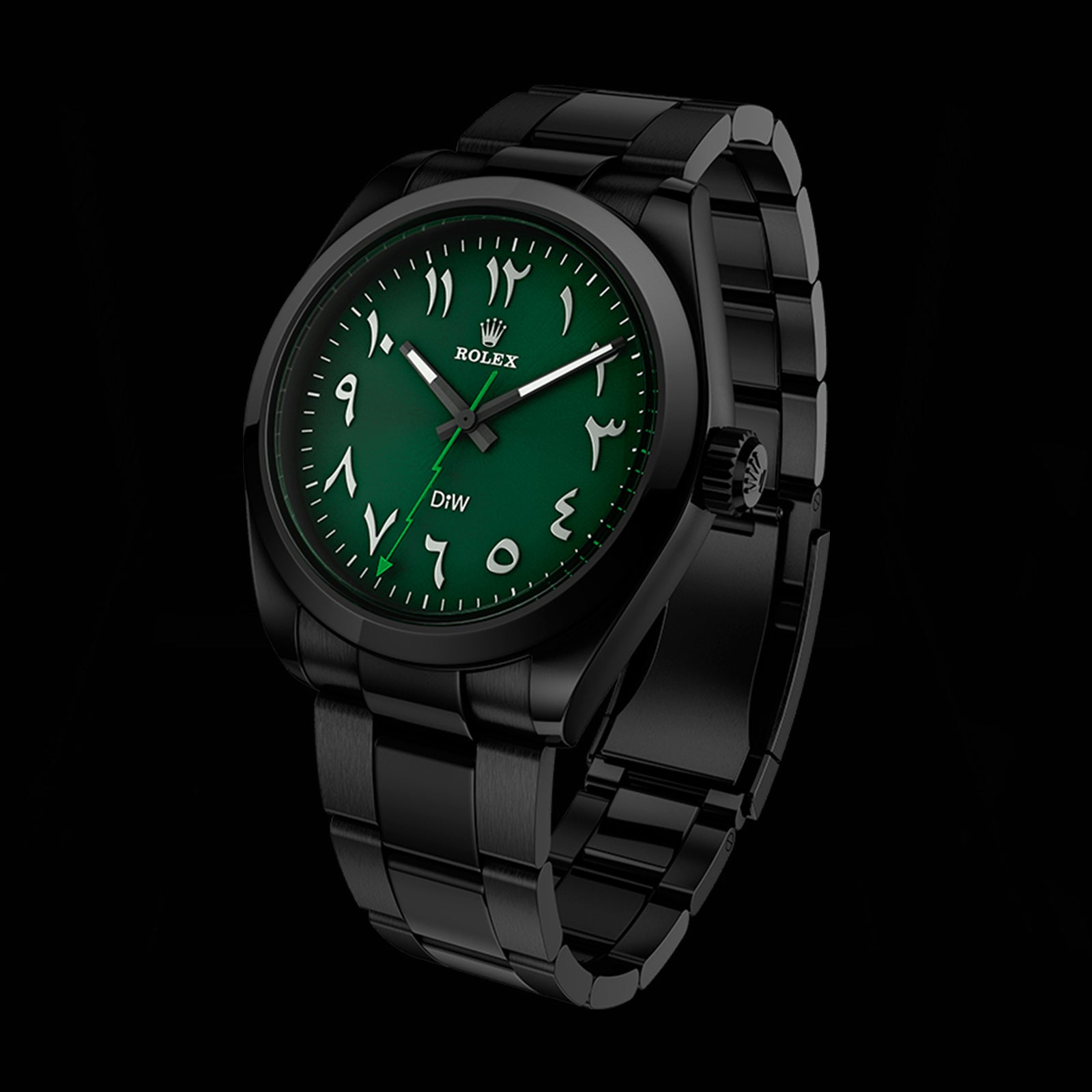 Buy DiW Rolex Milgauss DLC BLACK DIAL GREEN 116400GV WORLDTIMER