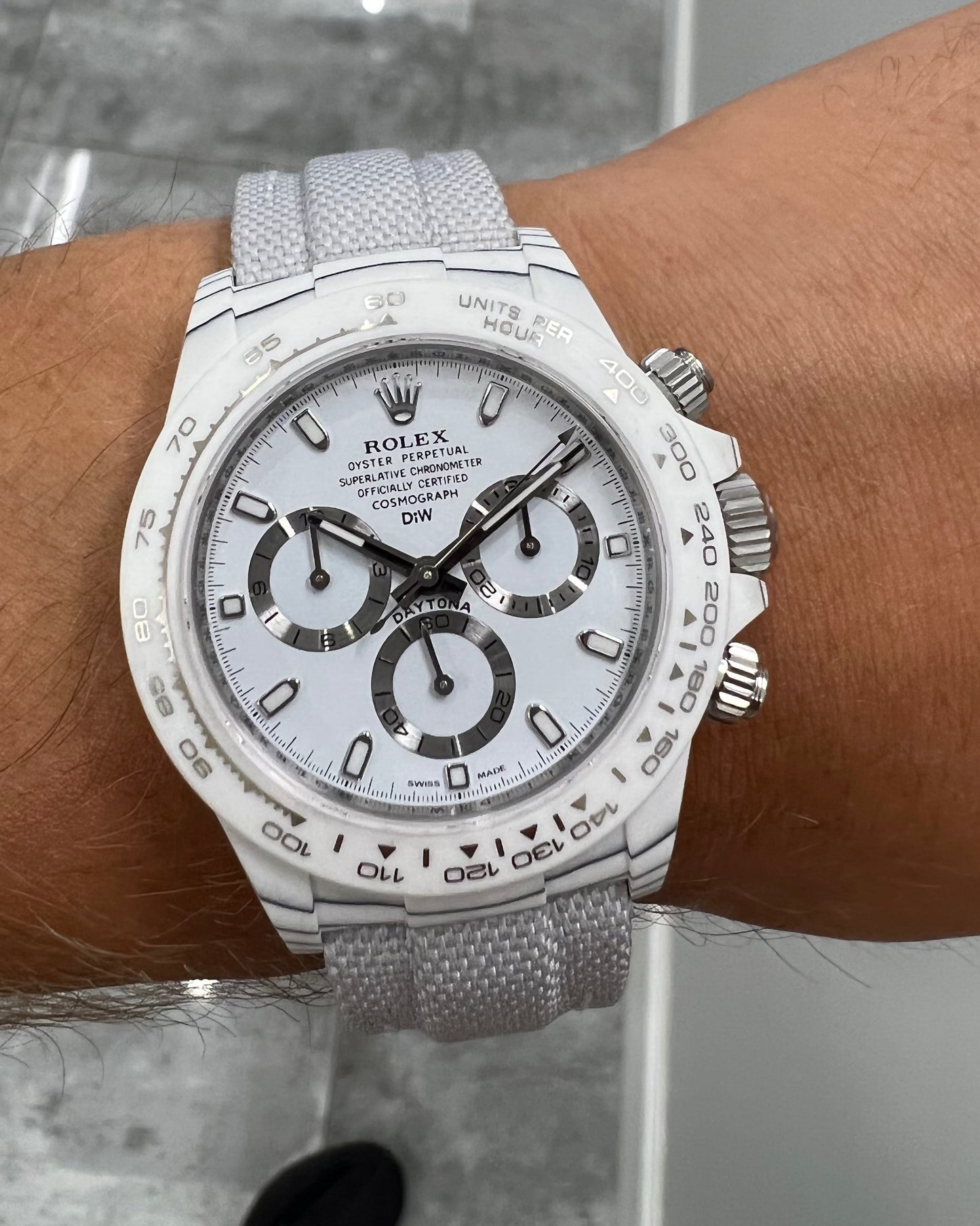 UNIQUE DiW All White Rolex Daytona YUKI 独一无二雪姬 DiW劳力士 熊猫迪 | WORLDTIMER