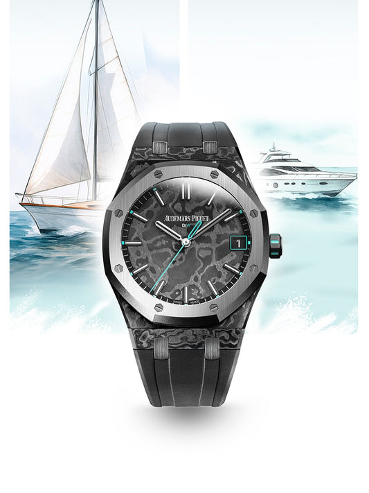 NTPT Carbon Royal Oak 15500ST DiW VOIDLINE AQUA 愛彼 皇家橡樹 15500ST | WORLDTIMER