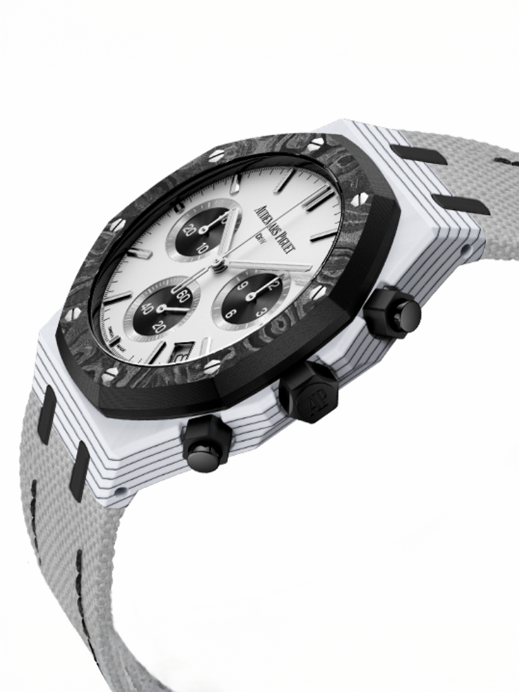Audemars Piguet ROC 26240 CarboQuartz "BLACK & WHITE" 愛彼 皇家橡樹計時碼錶 26240 石英纖維 | WORLDTIMER