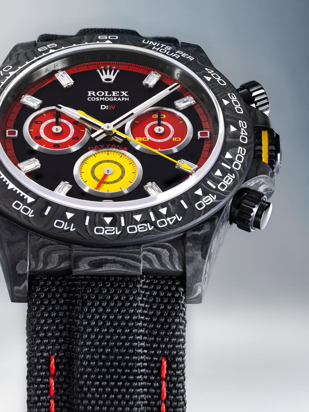 F1 Racing Inspired DiW Rolex Carbon Daytona 獨一無二 F1靈感 勞力士DiW 碳纖維地通拿 | WORLDTIMER