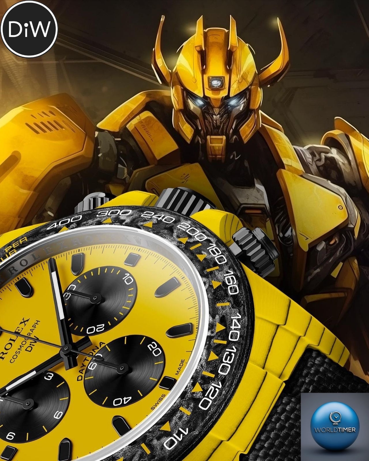 DiW Rolex Daytona BumbleBEE CarboQuartz 大黃蜂 勞力士DiW 地通拿 | WORLDTIMER