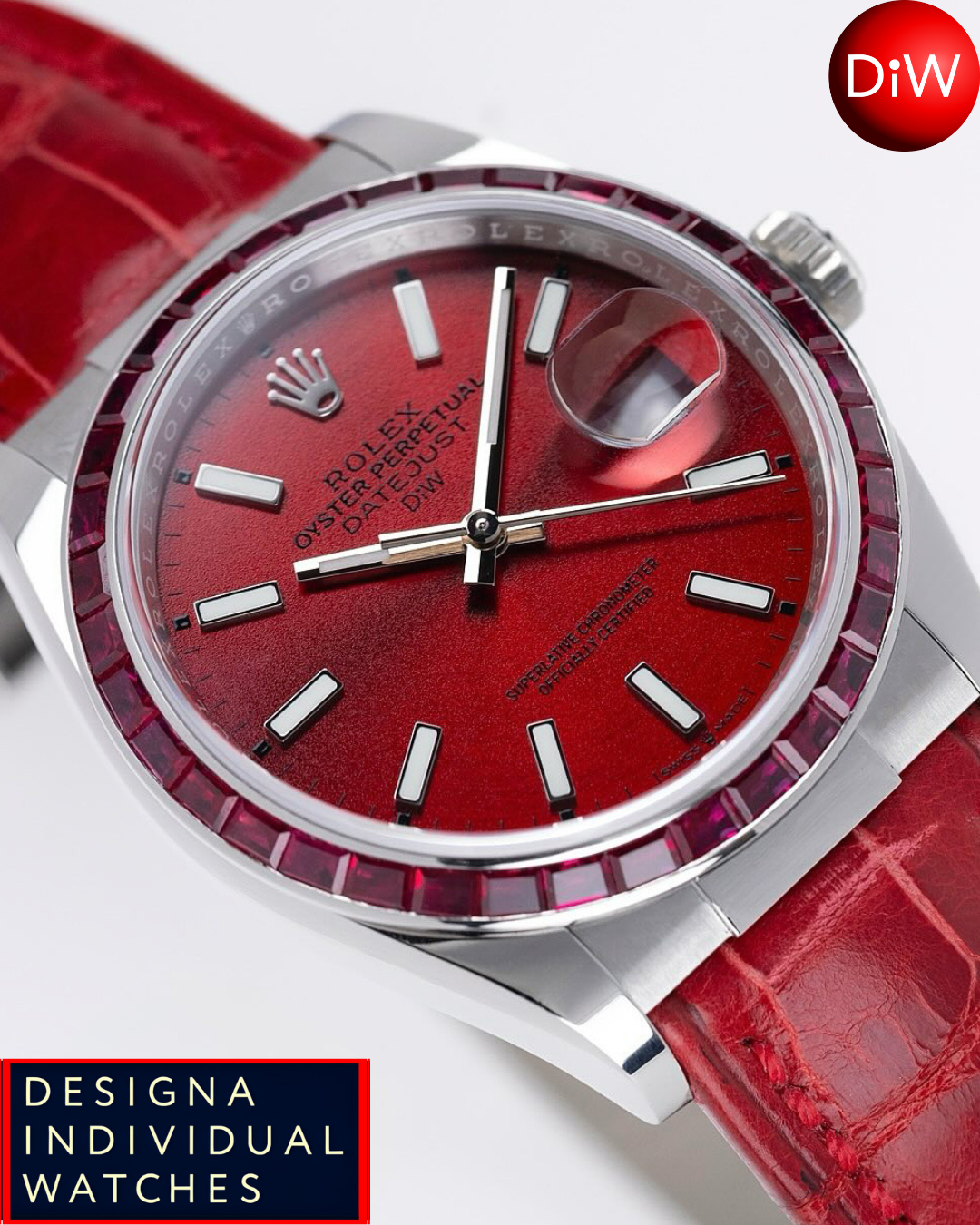 DiW Ruby Rolex Datejust 36mm 獨一無二 DiW 紅寶石 勞力士 日誌型 36mm | WORLDTIMER
