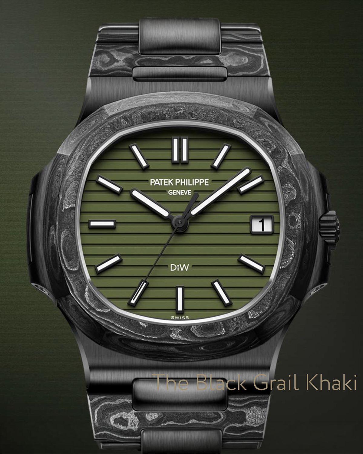 DiW Patek Philippe Nautilus 5711 BLACK GRAIL KHAKI 百達翡麗 金鷹5711 | WORLDTIMER
