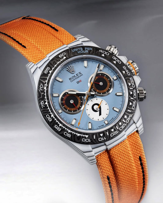 MOTORSPORT Inspired Rolex Daytona DiW CarboQuartz 獨一無二賽車運動靈感 勞力士DiW 石英纖維地通拿 | WORLDTIMER