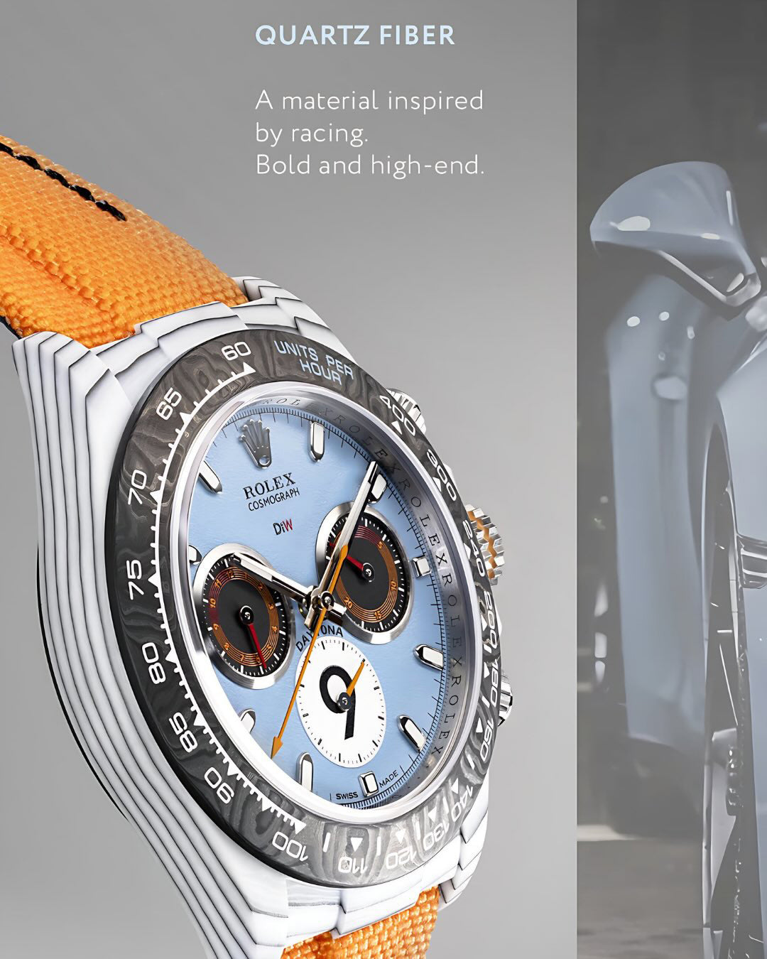 MOTORSPORT Inspired Rolex Daytona DiW CarboQuartz 獨一無二賽車運動靈感 勞力士DiW 石英纖維地通拿 | WORLDTIMER