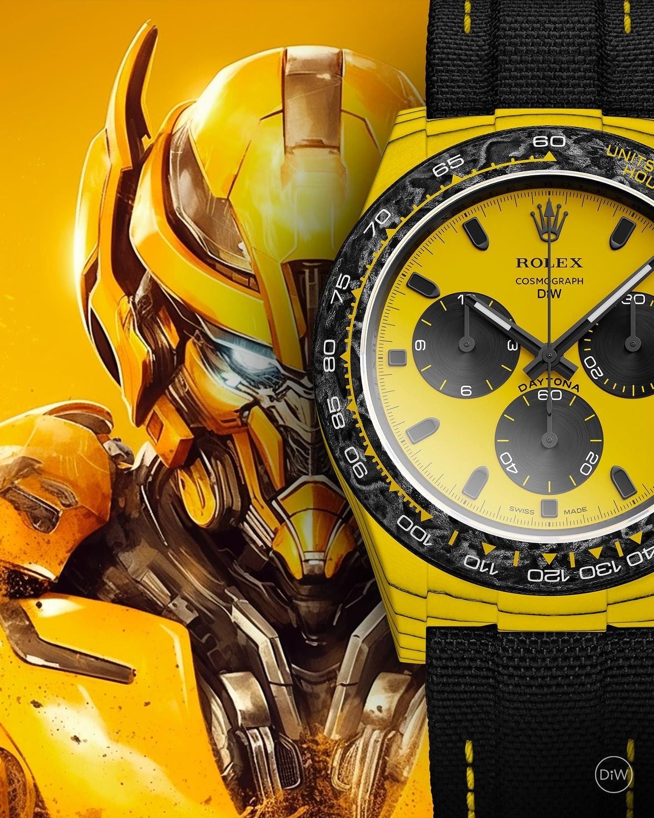 BumbleBEE RolexDiW Daytona CarboQuartz 大黃蜂 勞力士DiW 石英纖維地通拿  | WORLDTIMER