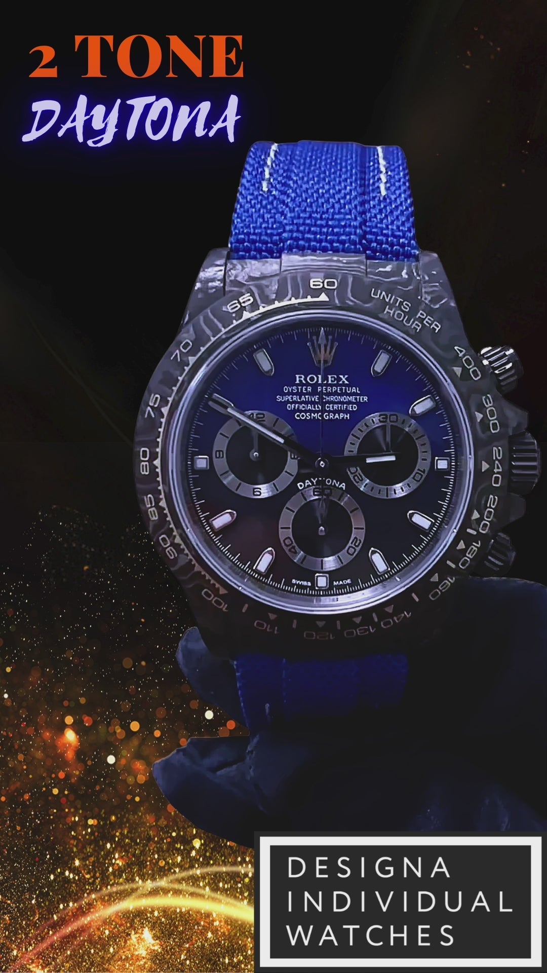 UNIQUE Two Tone Rolex Carbon Daytona【DiW】獨一無二雙色錶面 勞力士DiW 碳纖維地通拿 | WORLDTIMER