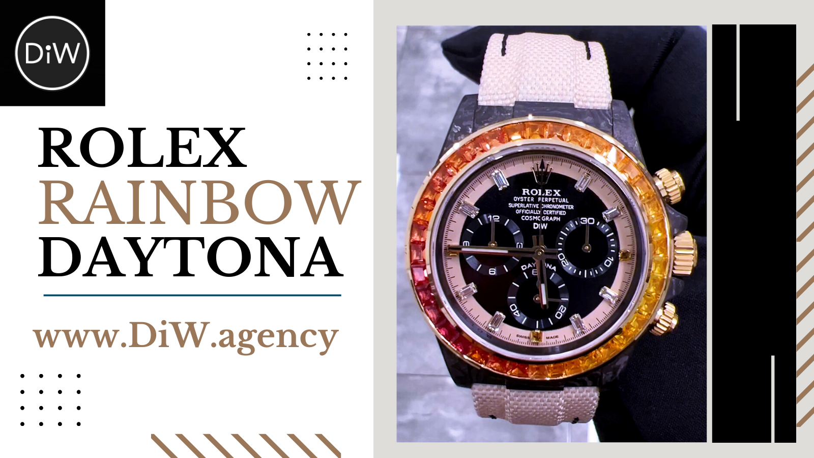 DiW Daytona Rolex RAINBOW SUNRAY DiW劳力士 彩虹迪通拿 | WORLDTIMER