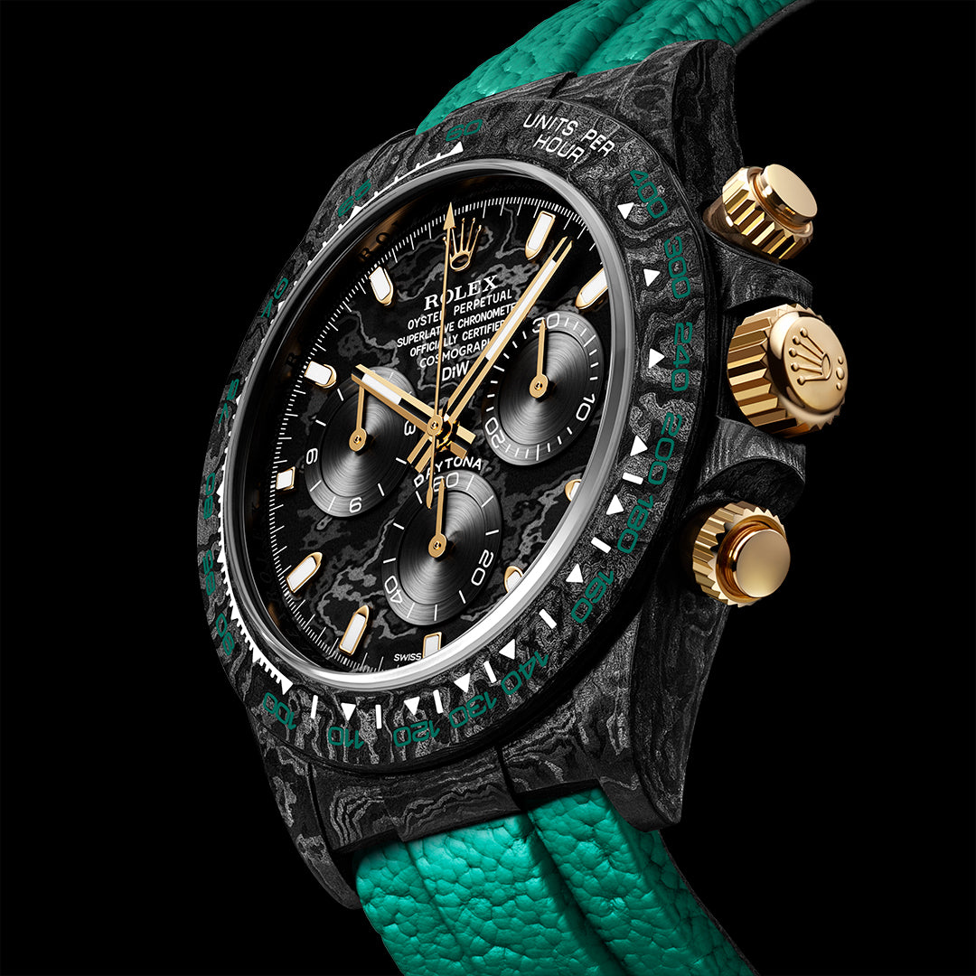 Buy DiW Rolex Carbon Daytona EMERALD Online WORLDTIMER
